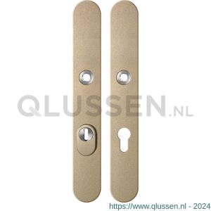 GPF Bouwbeslag Anastasius 9328.A4 veiligheids schilden SKG*** 257x35 mm smal massief afgerond met kerntrekbeveiliging PC72 Champagne blend GPF9328A4042