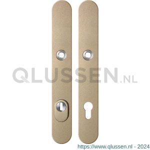 GPF Bouwbeslag Anastasius 9328.A4 veiligheids schilden SKG*** 257x35 mm smal massief afgerond met kerntrekbeveiliging PC92 Champagne blend GPF9328A4062