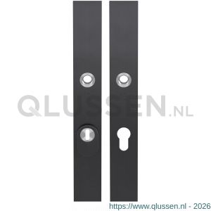 GPF Bouwbeslag PVD 9338.72P1 veiligheids schilden SKG*** 257x35 mm smal massief rechthoekig met kerntrekbeveiliging PC72 PVD antraciet GPF9338P1042