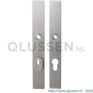 GPF Bouwbeslag RVS 9338.92 veiligheids schilden SKG*** 257x35 mm small massief rechthoekig met kerntrekbeveiliging PC92 RVS geborsteld GPF933809062