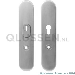 GPF Bouwbeslag RVS 9348.72 veiligheids schilden Comfort SKG*** 248x52 mm met kerntrekbeveiliging afgerond PC72 RVS geborsteld GPF934809042