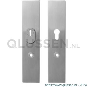 GPF Bouwbeslag RVS 9358.72 veiligheids schilden Comfort SKG*** 248x52 mm met kerntrekbeveiliging rechthoekig PC72 RVS geborsteld GPF935809042