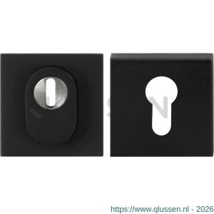 GPF Bouwbeslag ZwartWit 9387.61 set GPF9387.61 veiligheidsrozet vierkant 54x54 mm SKG*** met kerntrek zwart GPF938761S199