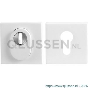 GPF Bouwbeslag ZwartWit 9387.62 set GPF9387.62 veiligheidsrozet vierkant 54x54 mm SKG*** met kerntrek wit GPF938762S199