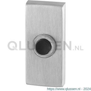 GPF Bouwbeslag RVS 9826.01 beldrukker rechthoekig 70x32x10 mm met zwarte button RVS geborsteld GPF982601400