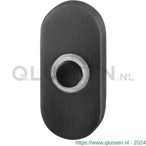 GPF Bouwbeslag PVD 9826.04P1 beldrukker ovaal 70x32x10 mm met zwarte button PVD antraciet GPF9826044P1