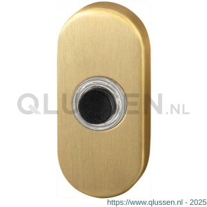 GPF Bouwbeslag PVD 9826.04P4 beldrukker ovaal 70x32x10 mm met zwarte button PVD mat messing GPF9826044P4