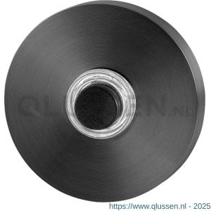 GPF Bouwbeslag PVD 9826.09P1 beldrukker rond 50x8 mm met zwarte button PVD antraciet GPF9826094P1