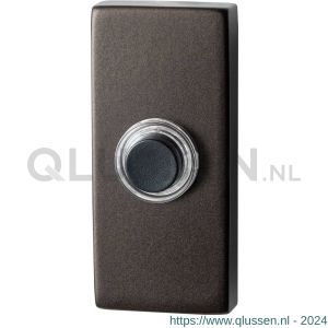 GPF Bouwbeslag Anastasius 9826.A1.1101 beldrukker rechthoekig 70x32x10 mm met zwarte button Dark blend GPF9826A11101