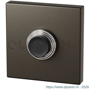 GPF Bouwbeslag Anastasius 9826.A1.1102 beldrukker vierkant 50x50x8 mm met zwarte button Dark blend GPF9826A11102