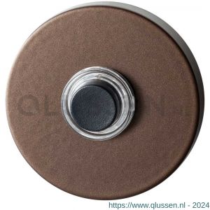 GPF Bouwbeslag Anastasius 9826.A2.1100 beldrukker rond 50x8 mm met zwarte button Bronze blend GPF9826A21100