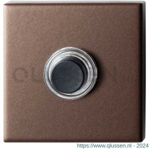 GPF Bouwbeslag Anastasius 9826.A2.1102 beldrukker vierkant 50x50x8 mm met zwarte button Bronze blend GPF9826A21102