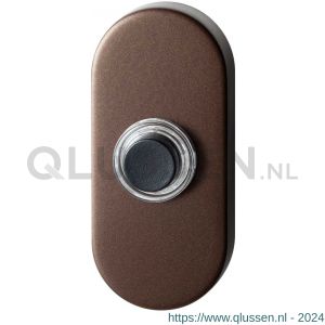 GPF Bouwbeslag Anastasius 9826.A2.1104 beldrukker ovaal 70x32x10 mm met zwarte button Bronze blend GPF9826A21104