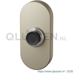 GPF Bouwbeslag Anastasius 9826.A4.1104 beldrukker ovaal 70x32x10 mm met zwarte button Champagne blend GPF9826A41104