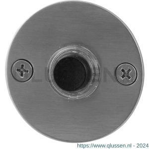 GPF Bouwbeslag RVS 9826.06 deurbel beldrukker rond 50x2 mm met zwarte button RVS mat geborsteld GPF982606400