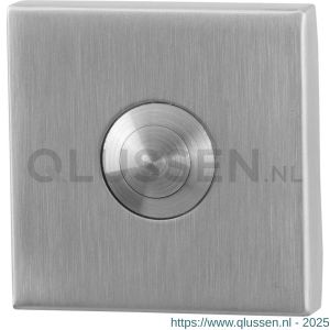 GPF Bouwbeslag RVS 9827.02 beldrukker vierkant 50x50x8 mm met RVS button RVS geborsteld GPF982702400