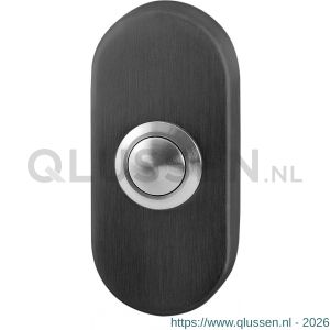 GPF Bouwbeslag PVD 9827.04P1 beldrukker ovaal 70x32x10 mm met RVS button PVD antraciet GPF9827044P1