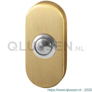 GPF Bouwbeslag PVD 9827.04P4 beldrukker ovaal 70x32x10 mm met RVS button PVD mat messing GPF9827044P4