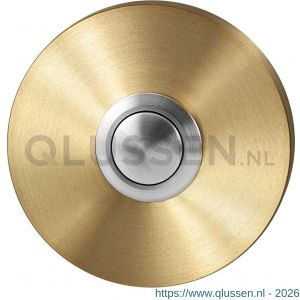 GPF Bouwbeslag PVD 9827.09P4 beldrukker rond 50x8 mm met RVS button PVD mat messing GPF9827094P4