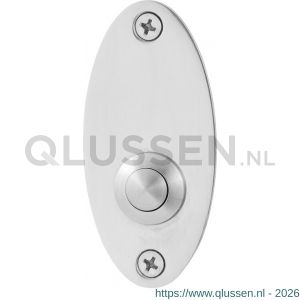 GPF Bouwbeslag RVS 9827.43 beldrukker ovaal 80x38x2 mm met RVS button RVS gepolijst GPF982743400