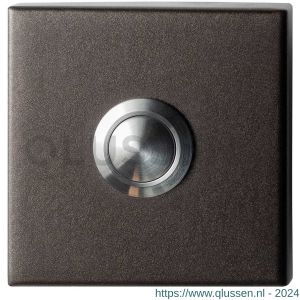 GPF Bouwbeslag Anastasius 9827.A1.1102 beldrukker vierkant 50x50x8 mm met RVS button Dark blend GPF9827A11102