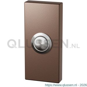 GPF Bouwbeslag Anastasius 9827.A2.1101 beldrukker rechthoekig 70x32x10 mm met RVS button Bronze blend GPF9827A21101