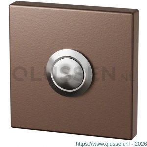 GPF Bouwbeslag Anastasius 9827.A2.1102 beldrukker vierkant 50x50x8 mm met RVS button Bronze blend GPF9827A21102