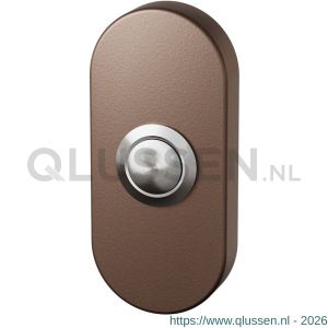 GPF Bouwbeslag Anastasius 9827.A2.1104 beldrukker ovaal 70x32x10 mm met RVS button Bronze blend GPF9827A21104