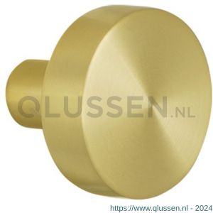 GPF Bouwbeslag PVD 9852.P4 S5 vlakke knop 52x16 mm voor veiligheids schilden vast met wisselstift PVD mat messing GPF9852P4400