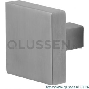 GPF Bouwbeslag RVS 9858.09 S5 vierkante knop RVS geborsteld 60x60x16 mm voor veiligheids schilden vast met wisselstift RVS geborsteld GPF985809400