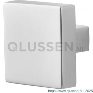 GPF Bouwbeslag RVS 9858.49 S5 vierkante knop RVS gepolijst 60x60x16 mm voor veiligheids schilden vast met wisselstift RVS gepolijst GPF985849400