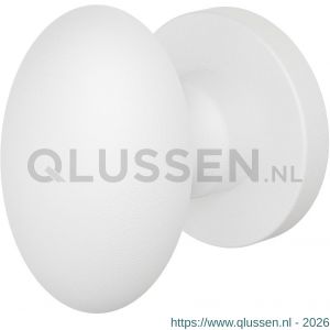 GPF Bouwbeslag ZwartWit 9951.62-00 S2 GPF9951.62-00 Ei-knop S2 62 mm met knopvastzetter met ronde rozet wit GPF9951620400-00