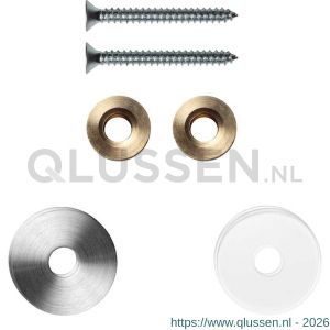 GPF Bouwbeslag RVS 9969.09EB enkele greep bevestigingsset met vlak rozet 22x2 mm met 22x2 mm transparante onder rozet RVS geborsteld GPF996909EB22