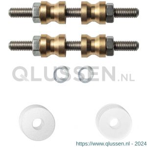 GPF Bouwbeslag ZwartWit 9969.62DB glasdeur set met vlak rozet 19x2 mm met 19x2 mm transparante onder rozet voor grepen met dubbelzijdige bevestiging wit GPF996962DB19