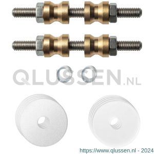 GPF Bouwbeslag ZwartWit 9969.62DB glasdeur set met vlak rozet 27x2 mm met 27x2 mm transparante onder rozet voor grepen met dubbelzijdige bevestiging wit GPF996962DB27