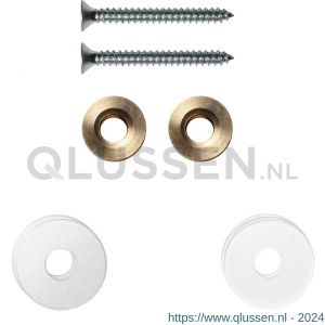 GPF Bouwbeslag ZwartWit 9969.62EB enkele greep bevestigingsset met vlak rozet 19x2 mm met 19x2 mm transparante onder rozet wit GPF996962EB19