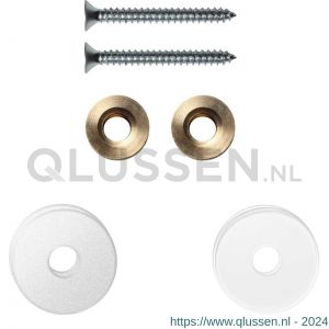 GPF Bouwbeslag ZwartWit 9969.62EB enkele greep bevestigingsset met vlak rozet 22x2 mm met 22x2 mm transparante onder rozet wit GPF996962EB22