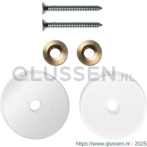 GPF Bouwbeslag ZwartWit 9969.62EB enkele greep bevestigingsset met vlak rozet 35x2 mm met 35x2 mm transparante onder rozet wit GPF996962EB35