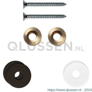 GPF Bouwbeslag Anastasius 9969.A1EB enkele greep bevestigingsset met vlakke rozet 19x2 mm met 19x2 mm transparante onder rozet Dark blend GPF9969A1EB19