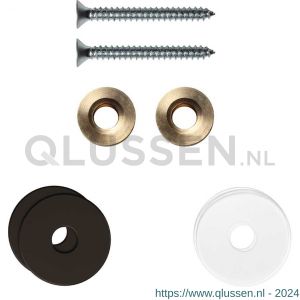 GPF Bouwbeslag Anastasius 9969.A1EB enkele greep bevestigingsset met vlakke rozet 22x2 mm met 22x2 mm transparante onder rozet Dark blend GPF9969A1EB22