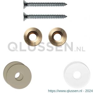 GPF Bouwbeslag Anastasius 9969.A4EB enkele greep bevestigingsset met vlakke rozet 19x2 mm met 19x2 mm transparante onder rozet Champagne blend GPF9969A4EB19