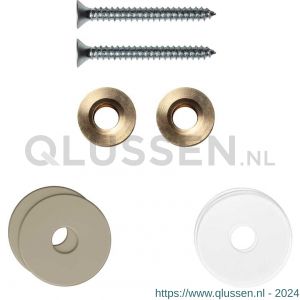 GPF Bouwbeslag Anastasius 9969.A4EB enkele greep bevestigingsset met vlakke rozet 22x2 mm met 22x2 mm transparante onder rozet Champagne blend GPF9969A4EB22