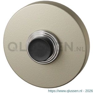 GPF Bouwbeslag Anastasius 9826.A4.1100 beldrukker rond 50x8 mm met zwarte button Champagne blend GPF9826A41100