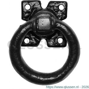 Kirkpatrick KP0911 ring 76 mm op plaat 63 mm met krukstift smeedijzer zwart TH6091160063