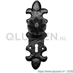 Kirkpatrick KP1211 knop 50 mm op schild 203x63 mm blind vast smeedijzer zwart TH6121160400