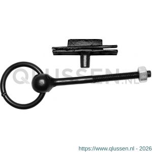 Kirkpatrick KP2036 ring met draadeind 95 mm smeedijzer zwart TH6203660064