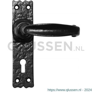 Kirkpatrick KP2439R PC55 deurkruk gatdeel rechtswijzend op schild 152x38 mm PC55 smeedijzer zwart TH6243960332