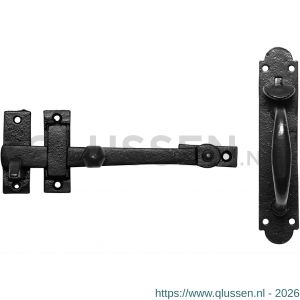 Kirkpatrick KP3622 boerenklinkstel lichter 203 mm binnenzijde greep 89 mm plaat tot en met duim 191x35 mm smeedijzer zwart TH6362260175