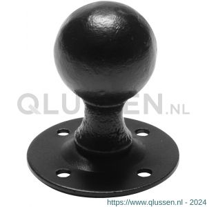 Kirkpatrick KP4085 knopkruk 44 mm op rozet 63 mm draaibaar smeedijzer zwart TH6408560100