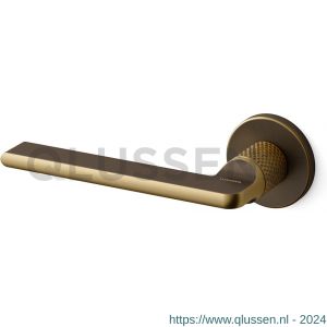 Mandelli1953 1751L Grint deurkruk gatdeel op rozet 50x6 mm linkswijzend gekarteld mat brons TH51751BDK200